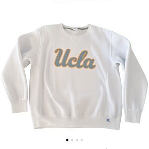 Russell Athletic White Crewneck with Gold UCLA Logo